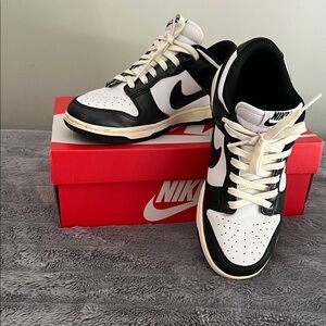 Nike Women’s Nike Dunk Low Black and White Sneakers